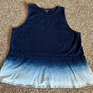 Women’s J. Jill Purejill Indigo Ombré Blue Tank Top Indigo XL